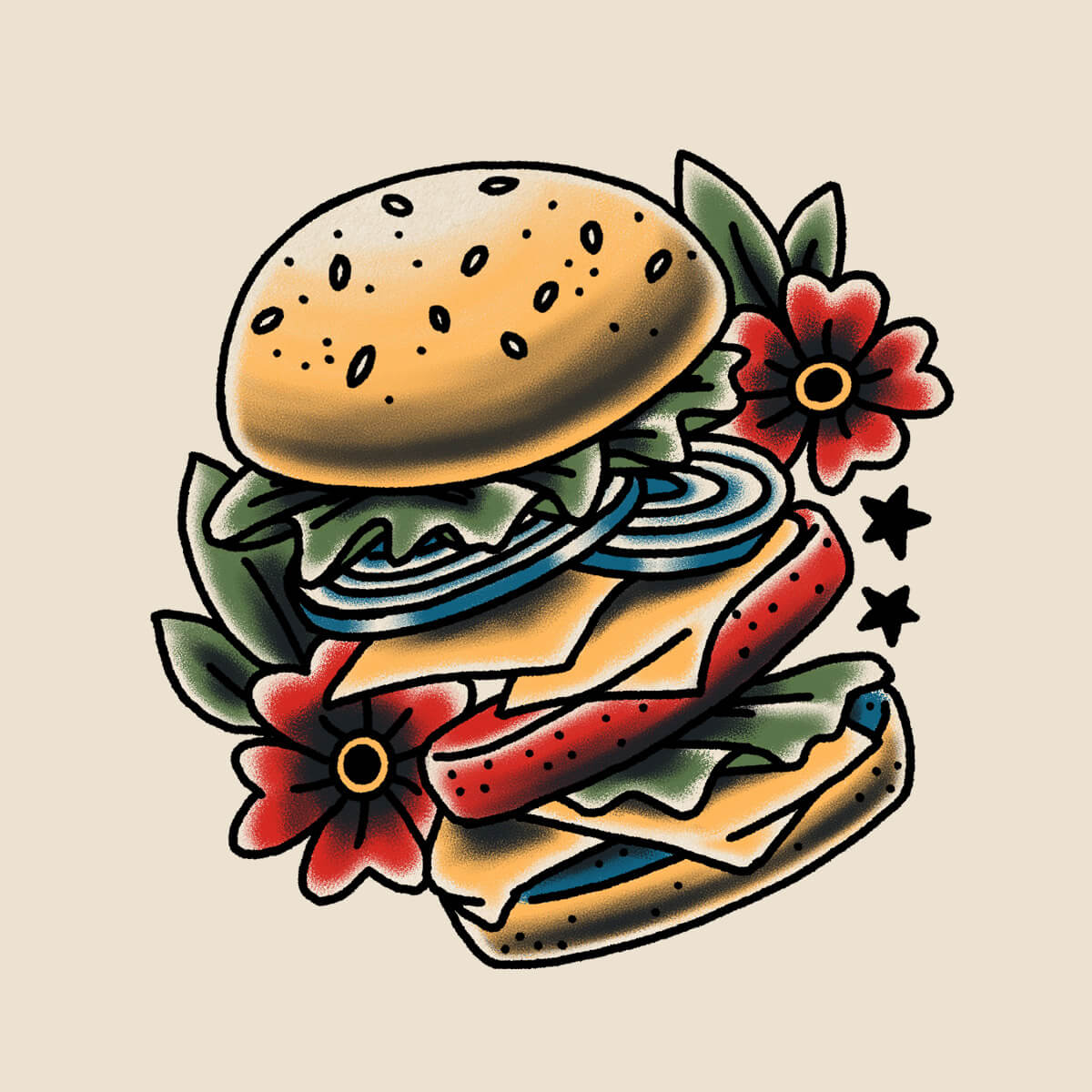 Hamburger Sticker