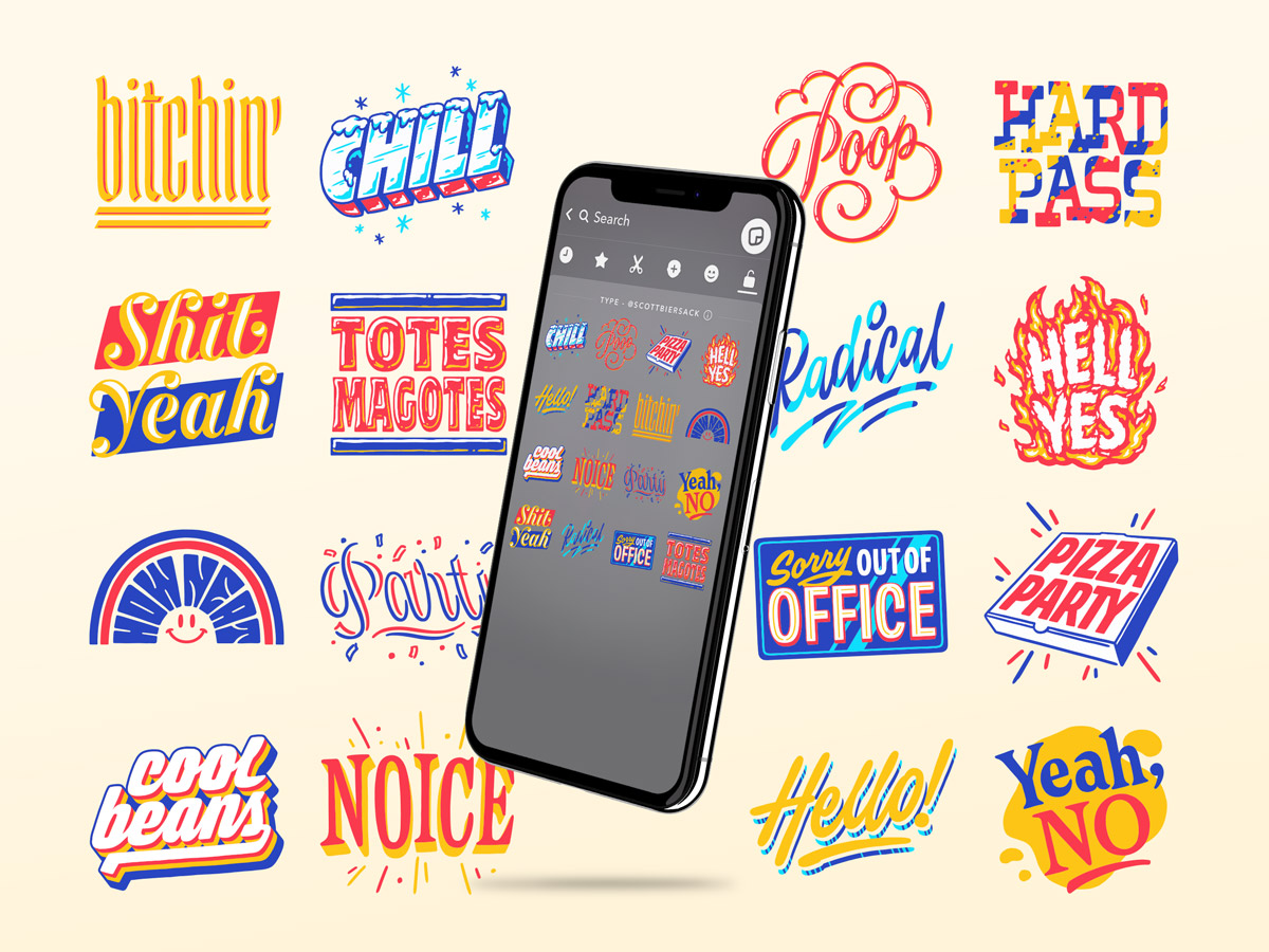 Snapchat Typography Stickers